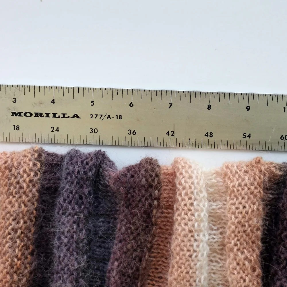 Cowl Scarf Hand Crafted Thin Knit Brown Tan Cream Stripes Hooded Winter Stripes